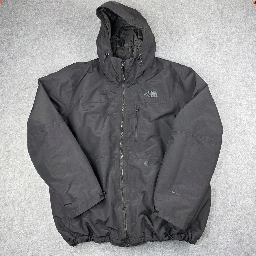 The North Face Gallio Triclimate Outer Jacket Black Hooded NF0A2RF2 Mens Size XL